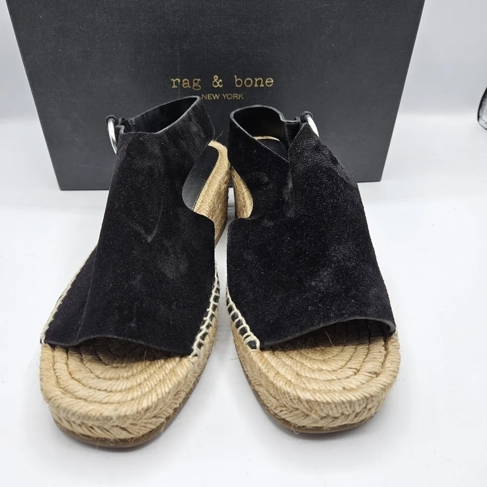 NWB Rag & Bone Calla black suede sandals size 7.5